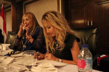 Dr hedy adel in a meeting